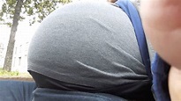 Rubbing huge round big belly - YouTube