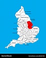 Map lincolnshire east midlands united kingdom Vector Image