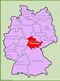 Thuringia location on the Germany map - Ontheworldmap.com