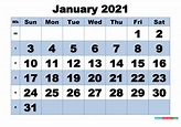 Free Printable January 2021 Calendar With Week Numbers