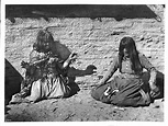 Two Mojave Indian women playing a game (fortune-telling with bones ...