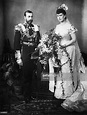King George V on his wedding day with his bride Princess Mary of Teck ...