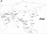 Printable Blank Asia Map – Outline, Transparent, PNG Map - Blank World Map