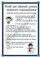 My winter vacations - ESL worksheet by Xeniya_Victorovna | Winter ...
