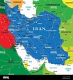 Mapa vectorial altamente detallado de Irán con regiones administrativas ...
