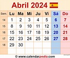 Abril 2024 Calendario Con Festivos - Vyky Amaleta