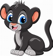 Dibujos animados lindo bebé pantera negra | Vector Premium