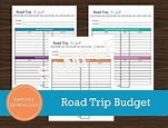 Road Trip Budget and Expense Tracker Printable and Editable