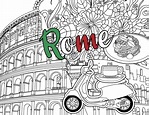 Roma Italia página para colorear para adultos y niños hoja - Etsy España