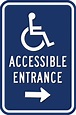 ADA Wheelchair Accessible Entrance Sign with Direction Arrow – ADA Sign ...