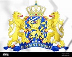 Escudo de Armas de los Países Bajos. Ilustración 3D Fotografía de stock ...