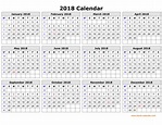 Free Download Printable Calendar 2018 in one page, clean design.