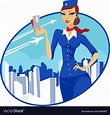 Flight attendant Royalty Free Vector Image - VectorStock