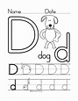 Letter D Worksheets Free