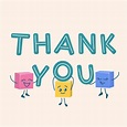 Colorful thank you in Cartoon style. Funny boxes full of gratitude ...