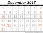 December 2017 Calendar - Printable Word Searches