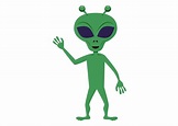 Cartoon green alien. Vector illustration of aliens isolated on a white ...