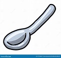 Een Cartoon Silver Kitchen Spoon Stock Illustratie - Illustration of ...