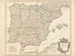 España. Mapas generales. 1750