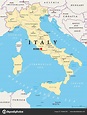 Italy Political Map Administrative Divisions Italian Republic Capital ...