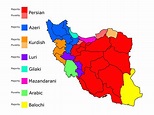Languages in Iran by Province; 2010 : r/MapPorn