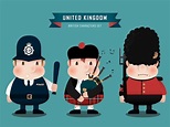 Premium Vector | Lovely british characters collection set in flat style