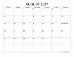 Free Printable Calendar August 2017 As PDF And Image
