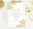 Gold Wedding Invitations - LemonWedding