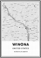 Winona Minnesota Map and Coordinates Merchandise | Winona minnesota ...