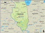 Geographical Map of Illinois and Illinois Geographical Maps