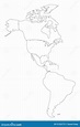 Map Of North And South America Vector Outline Map Of South America ...