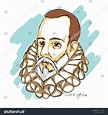 dibujo vectorial de Miguel de Cervantes,: vector de stock (libre de ...