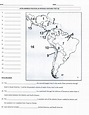 Spanish Speaking Countries Map Worksheet Latin America Map Quiz ...
