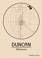 Karte / Map ~ Duncan, Oklahoma - Vereinigte Staaten von Amerika ...