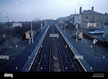 Huncoat railway station on the British Rail Preston to Colne railway ...
