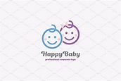 Happy Kids Icon. Baby Logo Design | Creative Daddy
