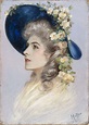 Paul César Helleu (1859-1927), "Madame Helleu au chapeau bleu ...