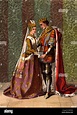 Henry V (1387-1422), king of England from 1413, courting Katherine ...