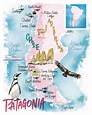 Patagonia map by Scott Jessop. Chile, Argentina | Illustrated map ...