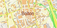 Bolton UK PDF Vector Map: City Plan High Detailed Street Map editable ...