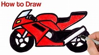 How To Draw A Motorcycle | Drawing and coloring for beginners - YouTube