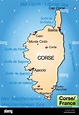 Mapa de Córcega como un panorama mapa en pastelorange Imagen Vector de ...