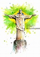 Christ the Redeemer, Rio de Janeiro, BrazilBuy A3 Art Print ...