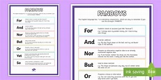 What is FANBOYS? | English | Teaching Wiki - Twinkl