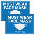 Laminated WEAR FACE MASK MANDATORY SOCIAL DISTANCE shop factory dentist ...