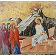 Duccio: Three Marys. /Nthe Three Marys At The Tomb Of Christ. Oil On ...