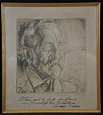 "Ludwig Frahm". Portrait, unten mit zwei handschriftlichen ...