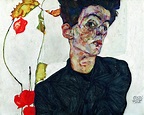 Egon Schiele - Selbstbildnis mit Lampionfrüchten,1912. Das Leopold ...