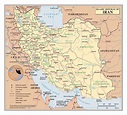 Grande detallado mapa político de Irán con carreteras, ciudades y ...