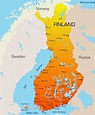 Mapa de ciudades de Finlandia - OrangeSmile.com